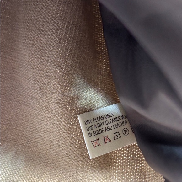 Barneys New York 100% lambswool and suede button up long sleeve sweater cardigan